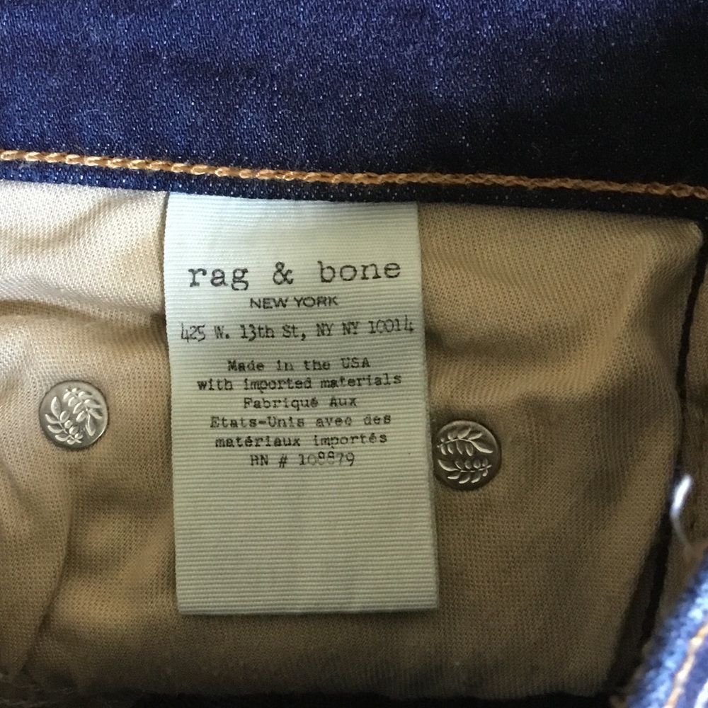 Rag & Bone Dark Wash Heritage Capri Jeans - Picture 10 of 11